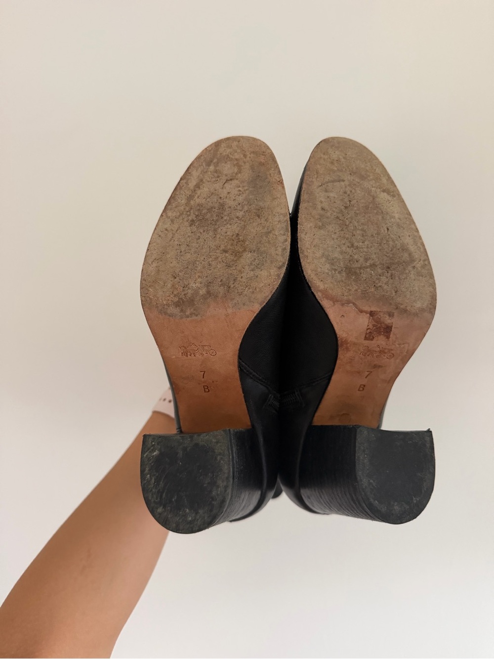 Coach Black Mid-Calf Block Heel Boots - Picture 6 of 8